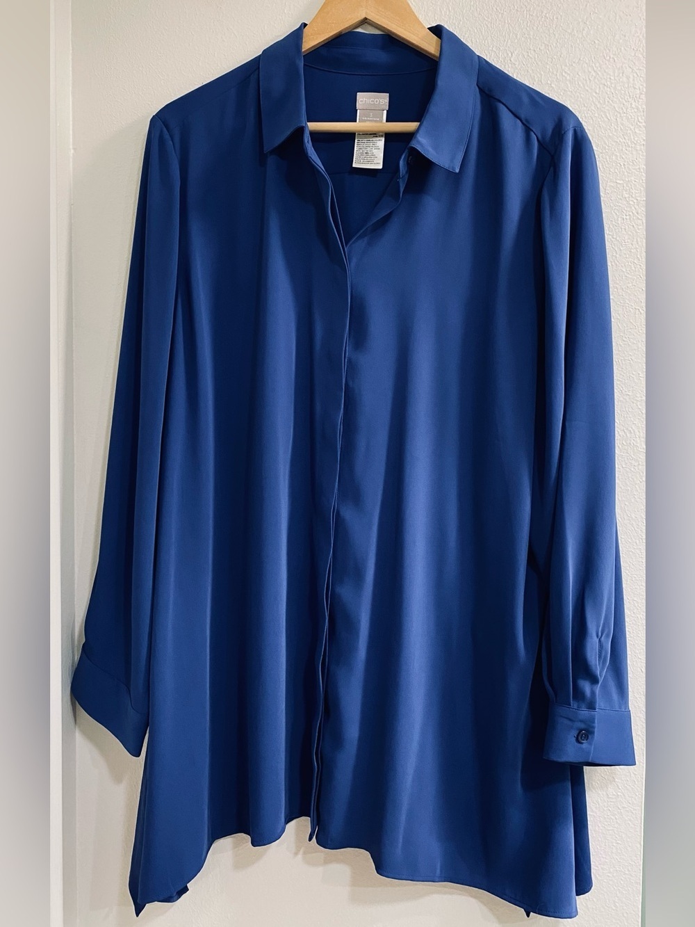 Chico's Deep Cobalt Long-Sleeve Tunic Size XL 16